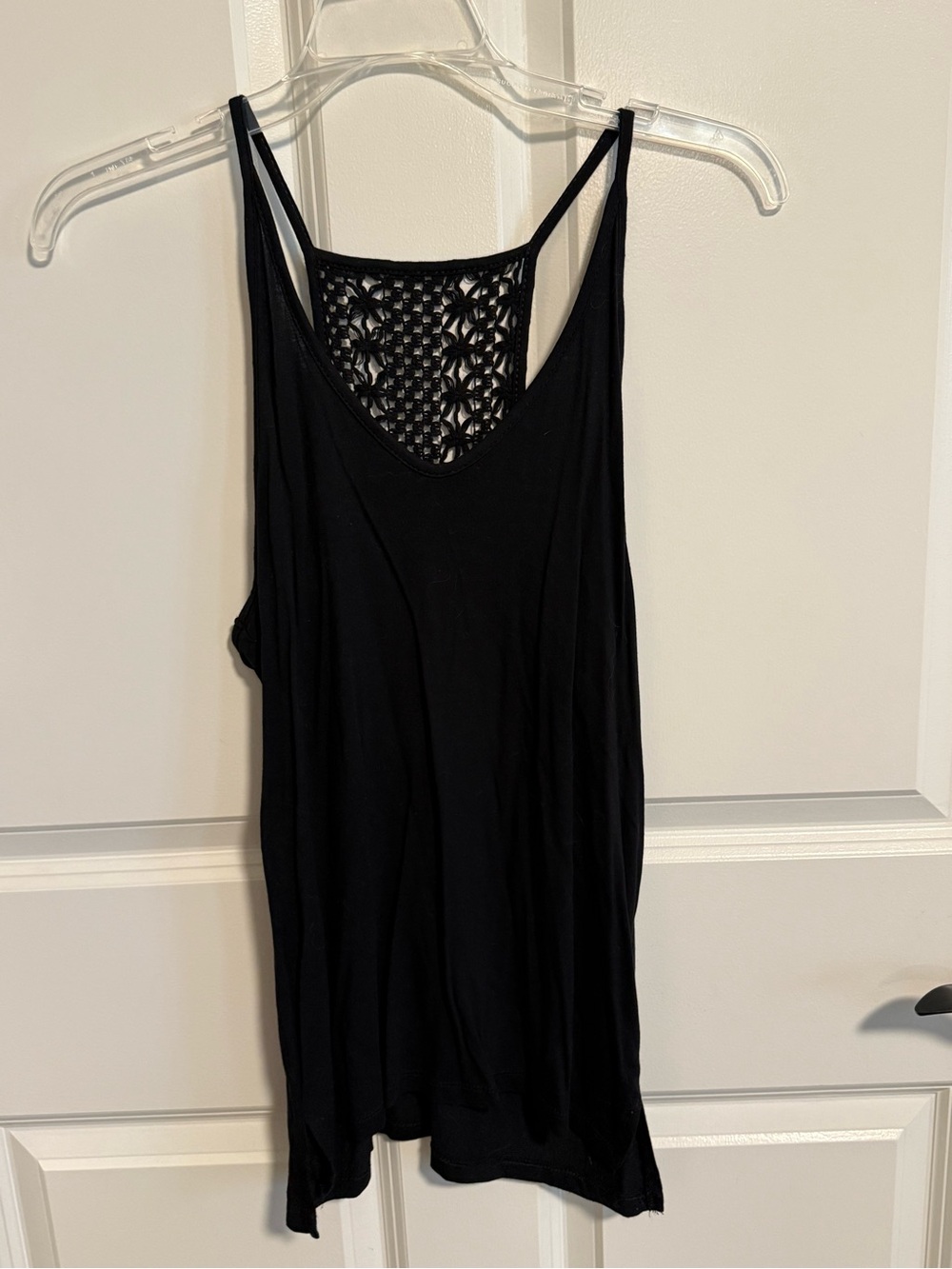 Old Navy Black Crochet-Back Tank Top